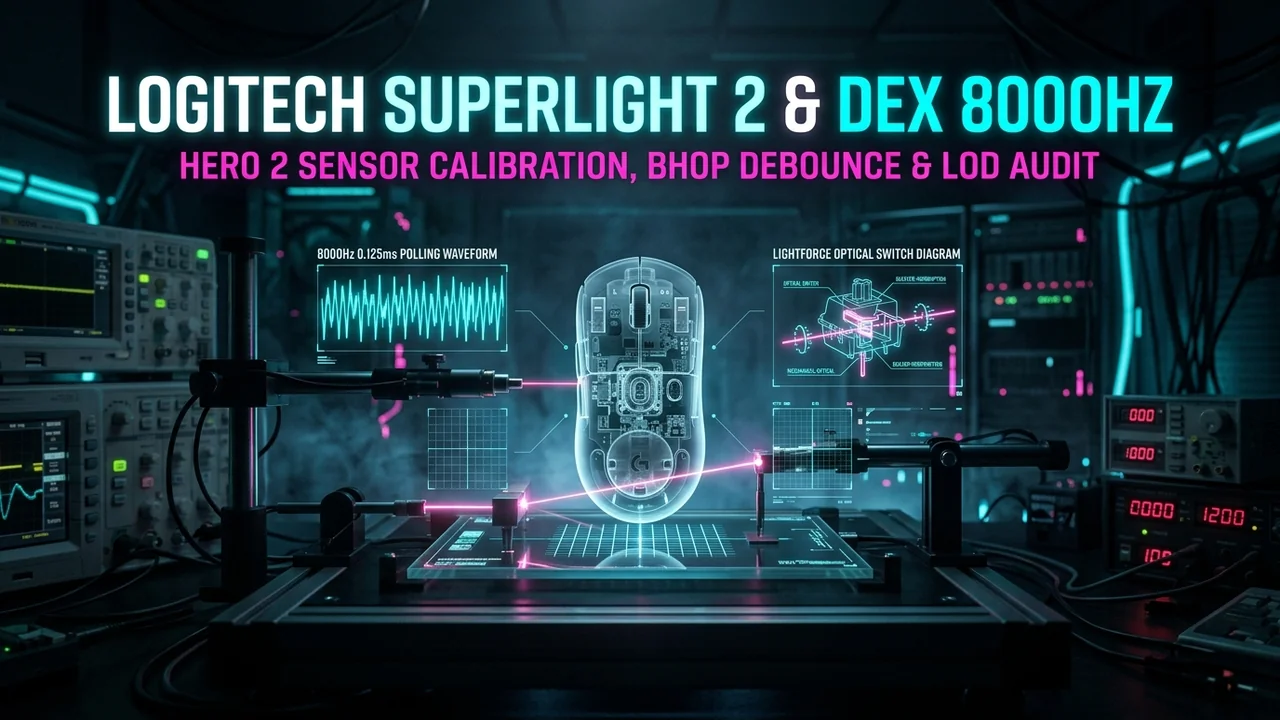 Logitech G Pro X Superlight 2 & DEX 8000Hz Calibration Guide: HERO 2 Sensor, LOD & BHOP Debounce