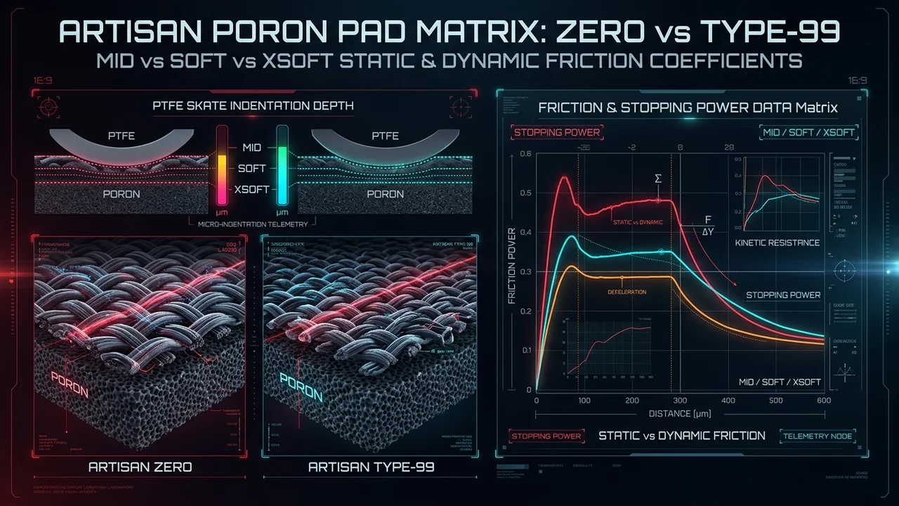 Artisan Mousepad Matrix (Zero vs. Type-99 vs. Raiden vs. Hayate Otsu): Mid vs. Soft vs. XSoft Friction Math