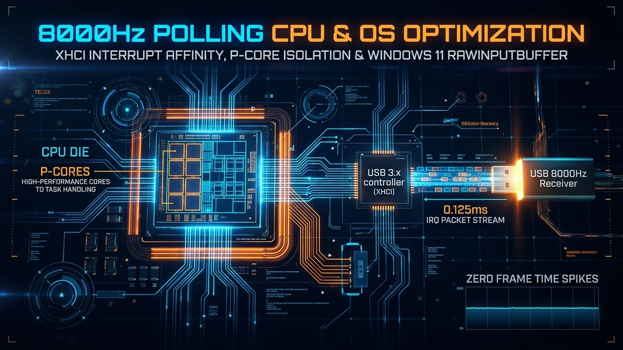 8000Hz USB Polling Rate Optimization: Fixing FPS Stutters via CPU Core Affinity & Windows 11 24H2