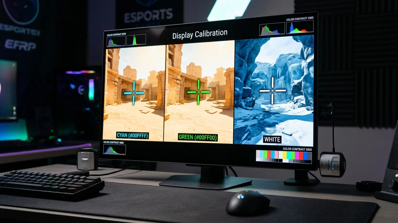 Valorant Crosshair Color Science: Why Cyan (#00FFFF) & Green Beat White Across All 11 Maps