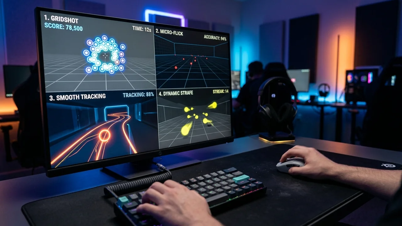 The 15-Minute Pre-Queue FPS Warmup Routine: Calibrating Gridshot, Micro-Flicks & Strafe Tracking