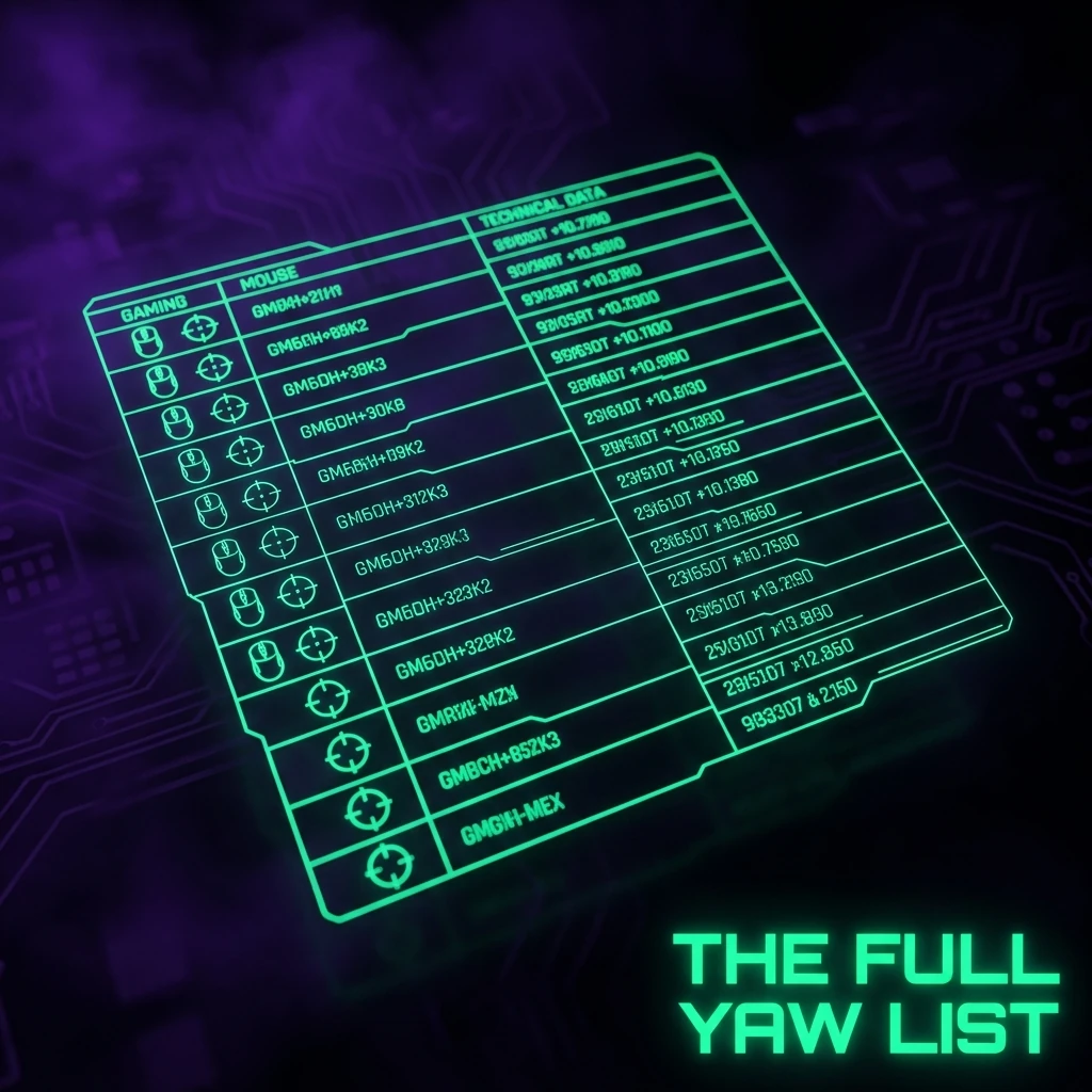 Complete FPS Yaw Value Reference Table (Sourced)